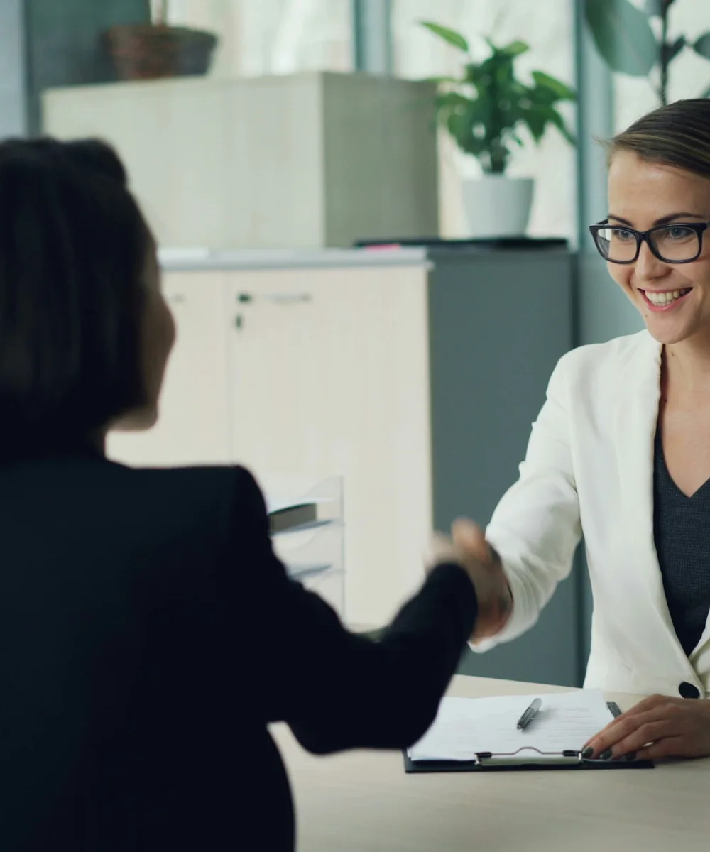 Candidate meeting with recruitment consultant